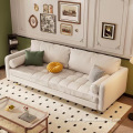 Scandinavian Simple Style Leather Log Sofa